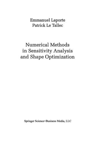 Tapa de Numerical Methods in Sensitivity Analysis and Shape Optimization