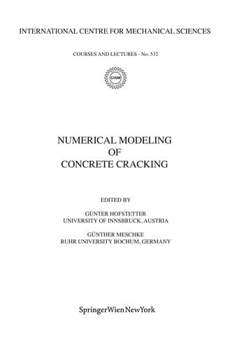Tapa de Numerical modeling of concrete cracking