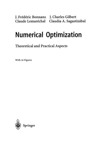 Tapa de Numerical optimization