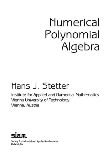 Tapa de Numerical polynomial algebra