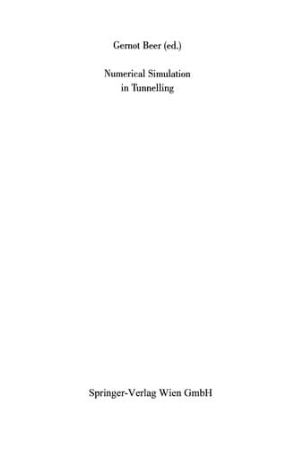 Tapa de Numerical Simulation in Tunnelling