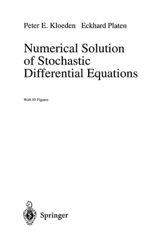 Tapa de Numerical Solution of Stochastic Differential Equations