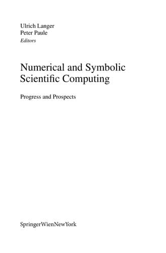 Tapa de Numerical and Symbolic Scientific Computing