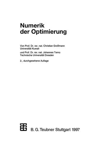 Tapa de Numerik der Optimierung