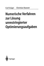 Tapa de Numerische Verfahren zur Lösung unrestringierter Optimierungsaufgaben