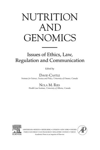 Tapa de Nutrition and genomics