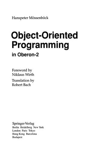 Tapa de Object-Oriented Programming