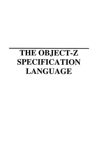 Tapa de The Object-Z Specification Language