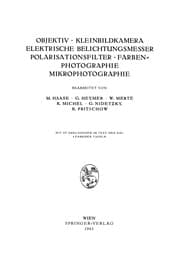Tapa de Objektiv · Kleinbildkamera · Elektrische Belichtungsmesser · Polarisationsfilter Farbenphotographie · Mikrophotographie