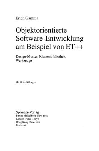 Tapa de Objektorientierte Software-Entwicklung am Beispiel von ET++