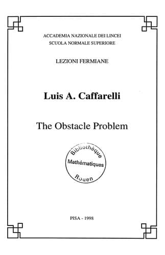 Tapa de The Obstacle Problem