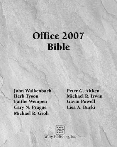 Tapa de Office 2007 bible