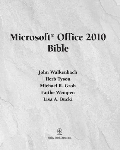 Tapa de Microsoft Office 2010 bible