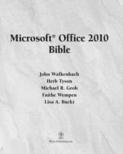 Tapa de Microsoft Office 2010 bible