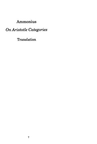 Tapa de On Aristotle's Categories