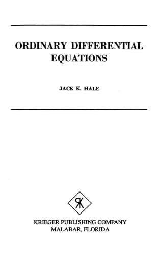 Tapa de Ordinary differential equations