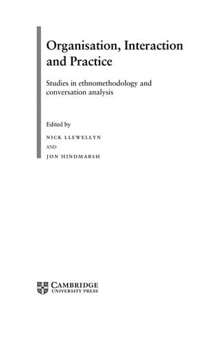 Tapa de Organisation, interaction and practice