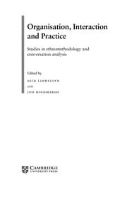 Tapa de Organisation, interaction and practice
