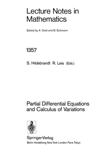 Tapa de Partial differential equations and calculus of variations