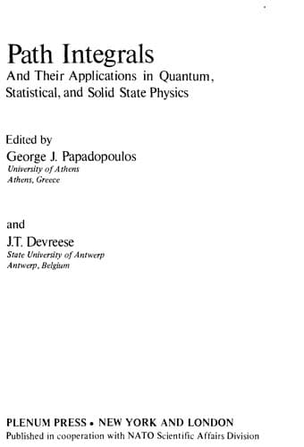 Tapa de Path integrals and their applications in quantum, statistical, and solid state physics