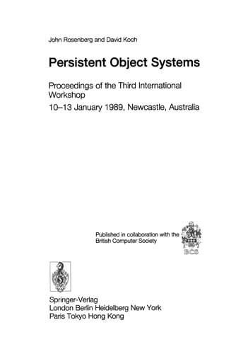 Tapa de Persistent Object Systems