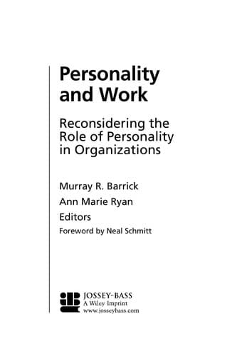 Tapa de Personality and work