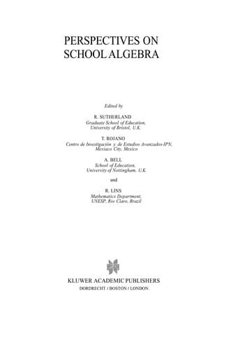Tapa de Perspectives on school algebra