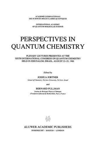 Tapa de Perspectives in Quantum Chemistry