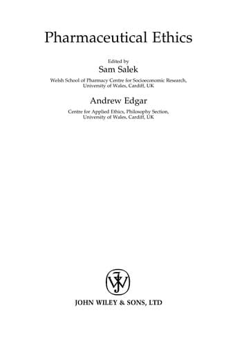 Tapa de Pharmaceutical ethics