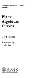 Tapa de Plane algebraic curves