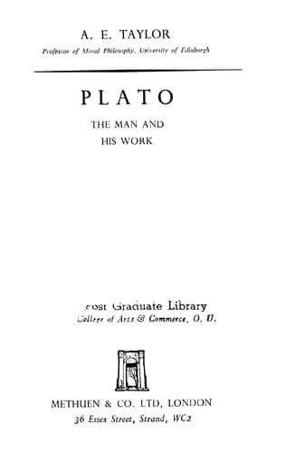 Tapa de Plato, the man and his work