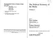 Tapa de The political economy of the media