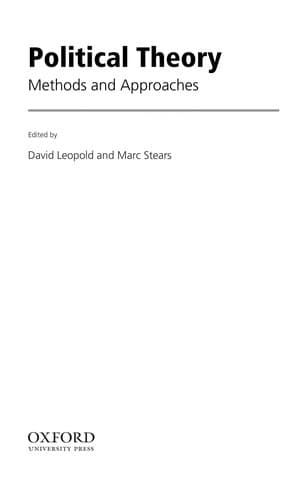 Tapa de Political theory