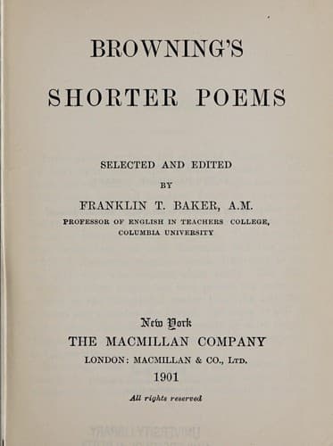 Tapa de Browning's shorter poems