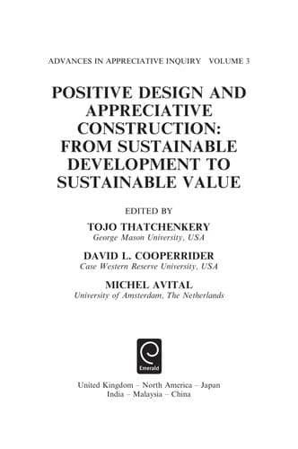 Tapa de Positive design and appreciative construction