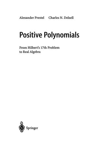 Tapa de Positive Polynomials