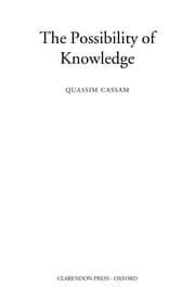 Tapa de The possibility of knowledge