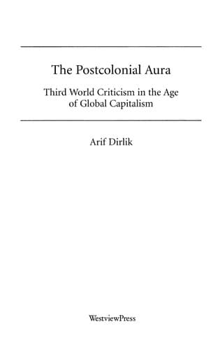 Tapa de The postcolonial aura