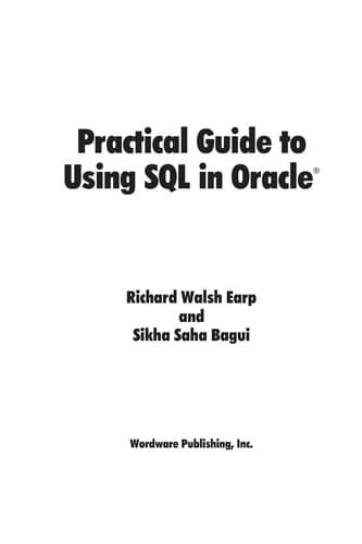 Tapa de Practical guide to using SQL in Oracle