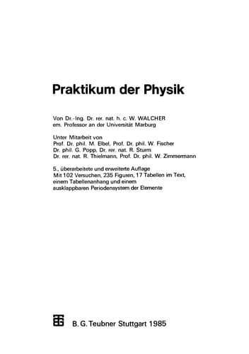 Tapa de Praktikum der Physik