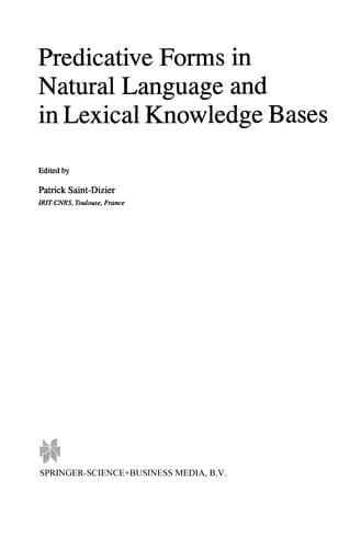 Tapa de Predicative Forms in Natural Language and in Lexical Knowledge Bases