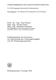 Tapa de Prüfwerkstücke als Kriterium zur Beurteilung der Arbeitsgenauigkeit von NC-Werkzeugmaschinen