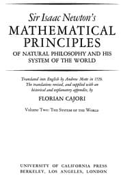 Tapa de Sir Isaac Newton's Mathematical principles of natural philosophy and his System of the world
