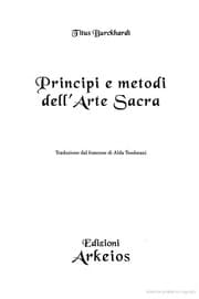 Tapa de Principi e metodi dell'arte sacra
