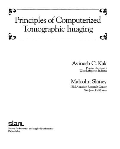 Tapa de Principles of computerized tomographic imaging