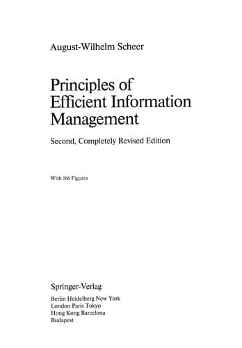 Tapa de Principles of Efficient Information Management
