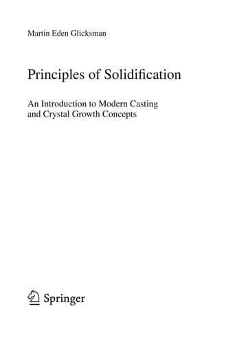 Tapa de Principles of solidification