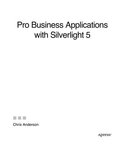 Tapa de Pro Business Applications with Silverlight 5