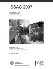 Tapa de Proceedings of the 2007 international symposium on Symbolic and algebraic computation