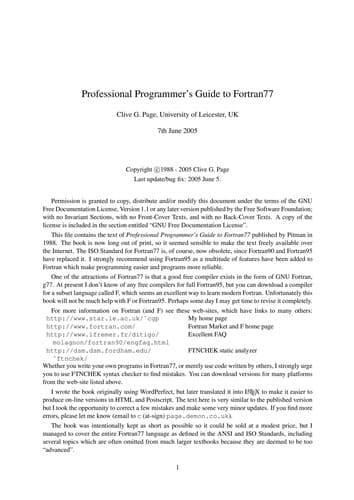 Tapa de PROFL PROGRAMM GUIDE FORTRAN 77 (Professional Programmers Guide To-)